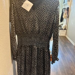 navy blue white polkadot dress size medium